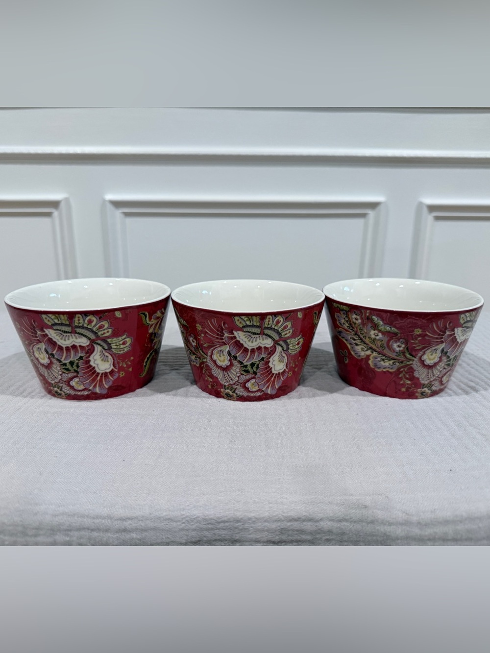 222 Fifth Pink Floral Ceramic Serving Bowls - Set of 3